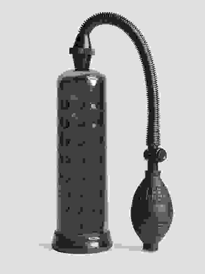 BASICS Textured Penis Pump 7.5 Inches , Black, hi-res